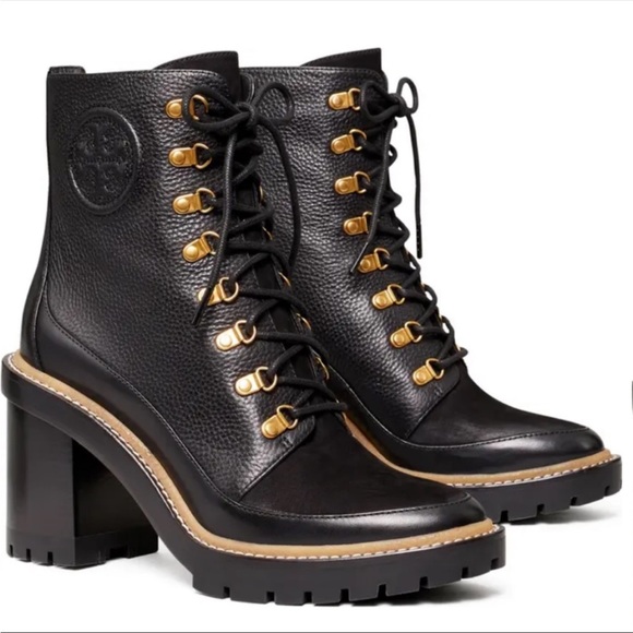 Tory Burch Shoes - Tory Burch Miller Lug sole Boots black leather size 9